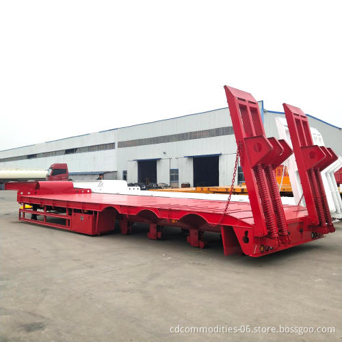 Trustworthy  New 3 Axle 60 Ton Lowbed Semi Trailer for Sale